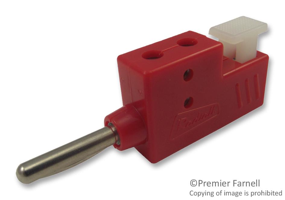 R941461000 BANANA PLUG, STACKABLE, 30A, CLAMP, RED RADIALL