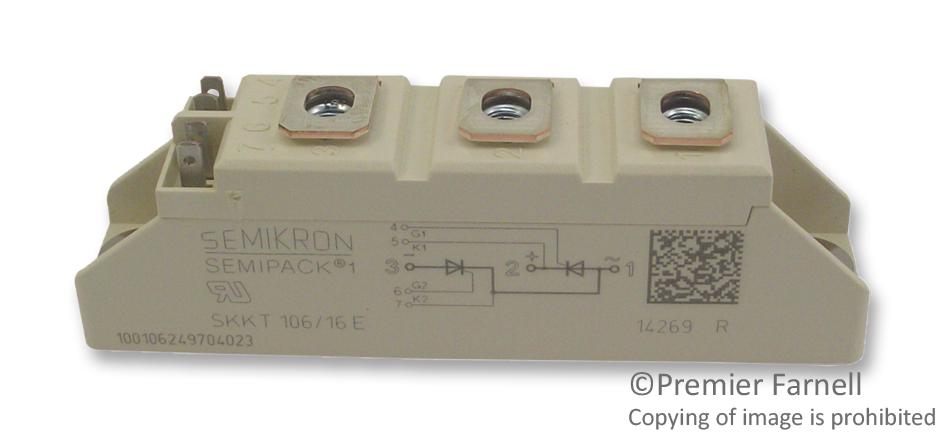 SKKT 106/16 E THYRISTOR MODULE, 106A, 1.6KV SEMIKRON