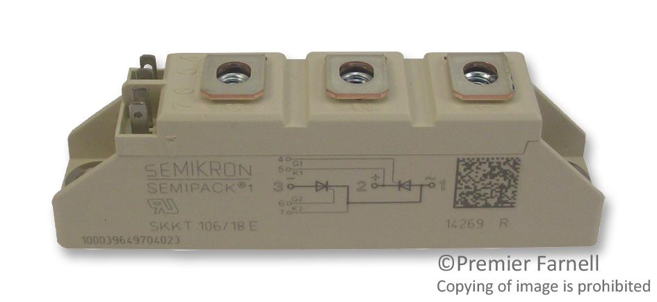 SKKT 106/18 E THYRISTOR MODULE, 106A, 1.8KV SEMIKRON