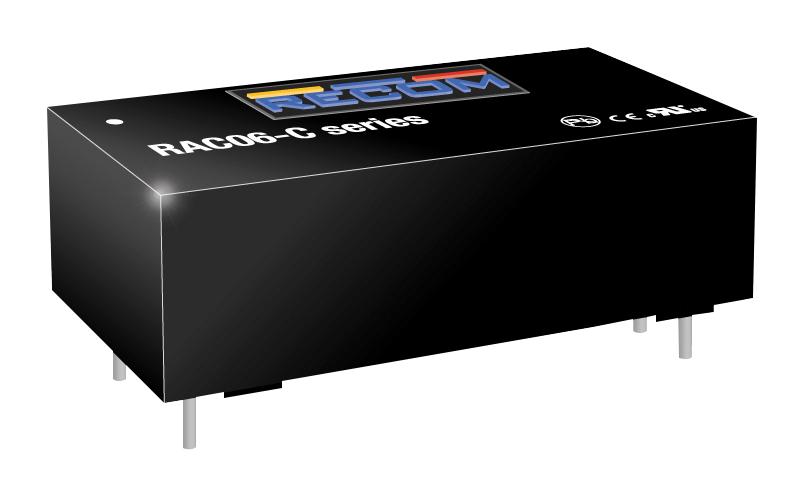 RAC06-15DC POWER SUPPLY, AC-DC, 2 O/P, 6W RECOM POWER