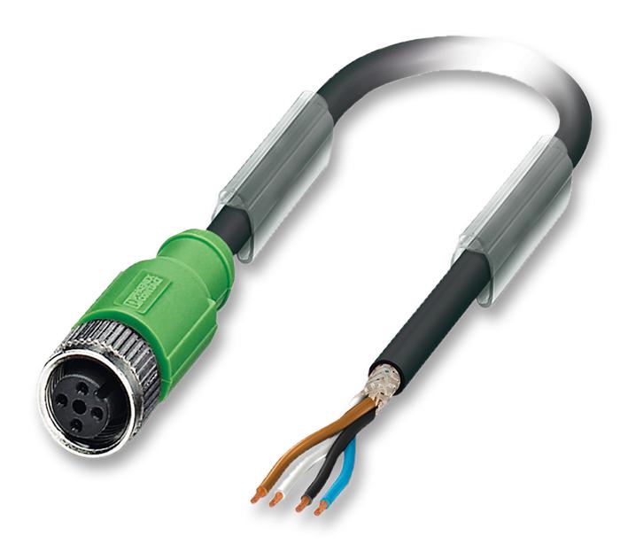 SAC-4P- 5,0-PUR/M12FS SH SENSOR CABLE, 4POS, M12 SOCKET, 5M PHOENIX CONTACT