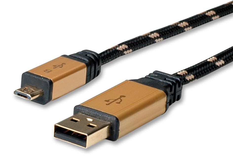 11.02.8825 COMPUTER CABLE, USB2.0, 800MM, BLACK ROLINE