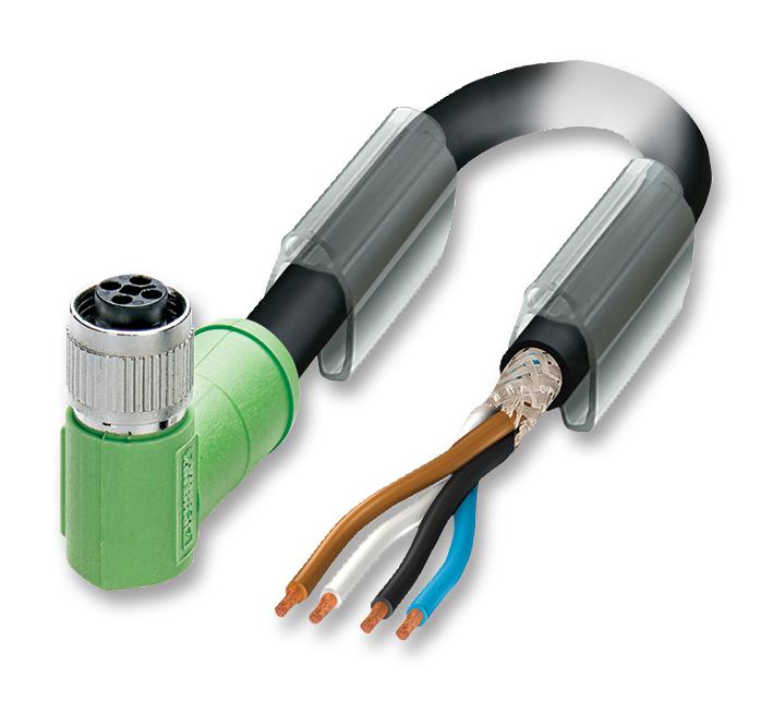 SAC-4P-FRT/ 3,0-PUR SH SCO SENSOR LEAD, M12 R/A SOCKET, 4POS, BLACK PHOENIX CONTACT