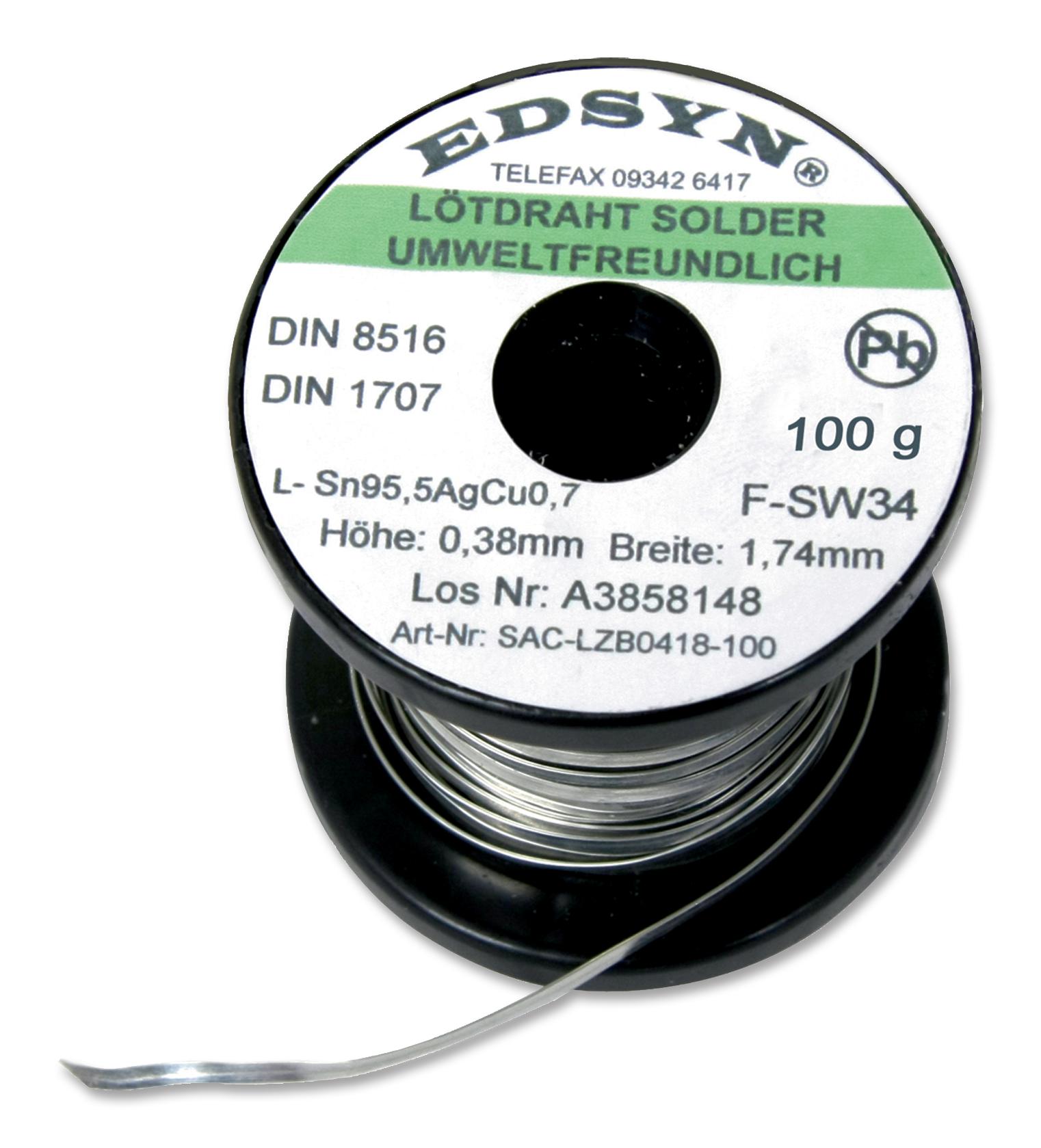 SAC-LZB 0418 SOLDER, TAPE, 95/5 SN, 217DEG C, F-SW34 EDSYN