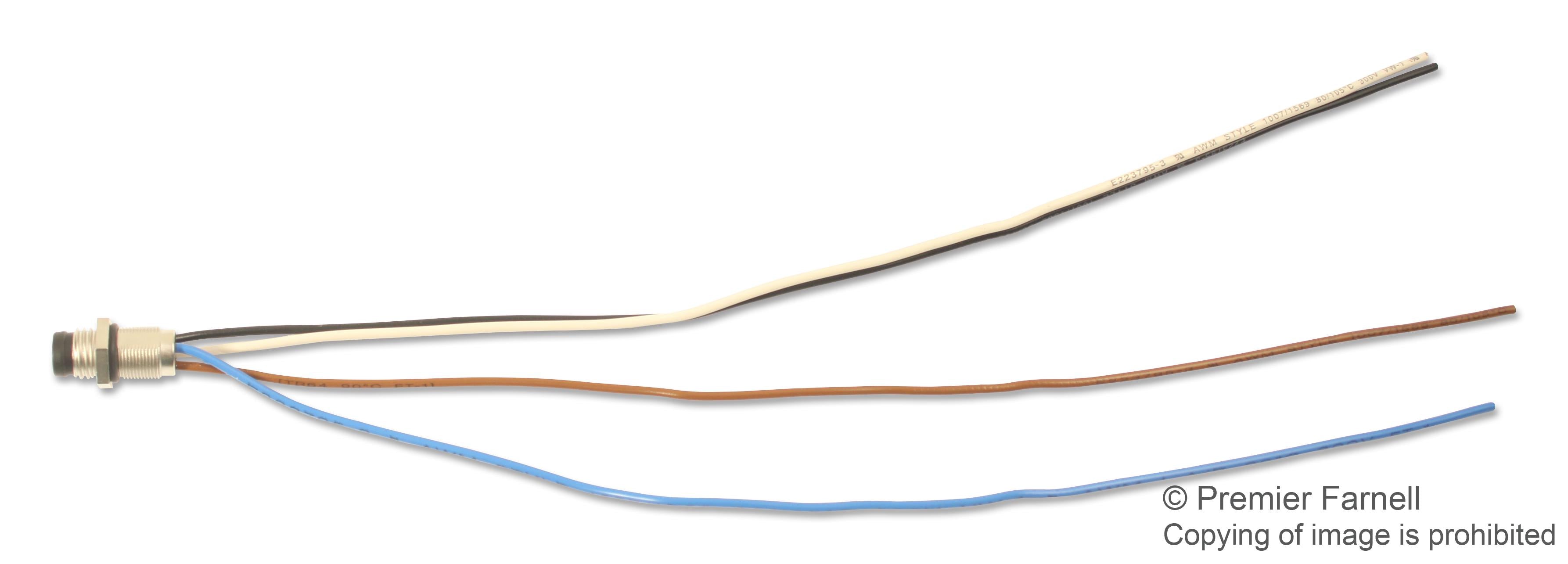 2273230-1 SENSOR CONNECTOR, M8, PLUG, 4POS, PANEL TE CONNECTIVITY