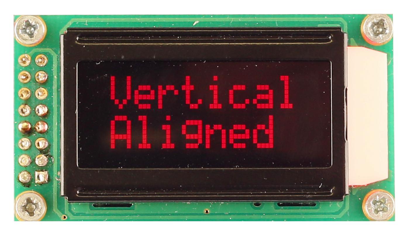 MC20805A12W-VNMLR LCD, ALPHA-NUM, 8 X 2, RED MIDAS