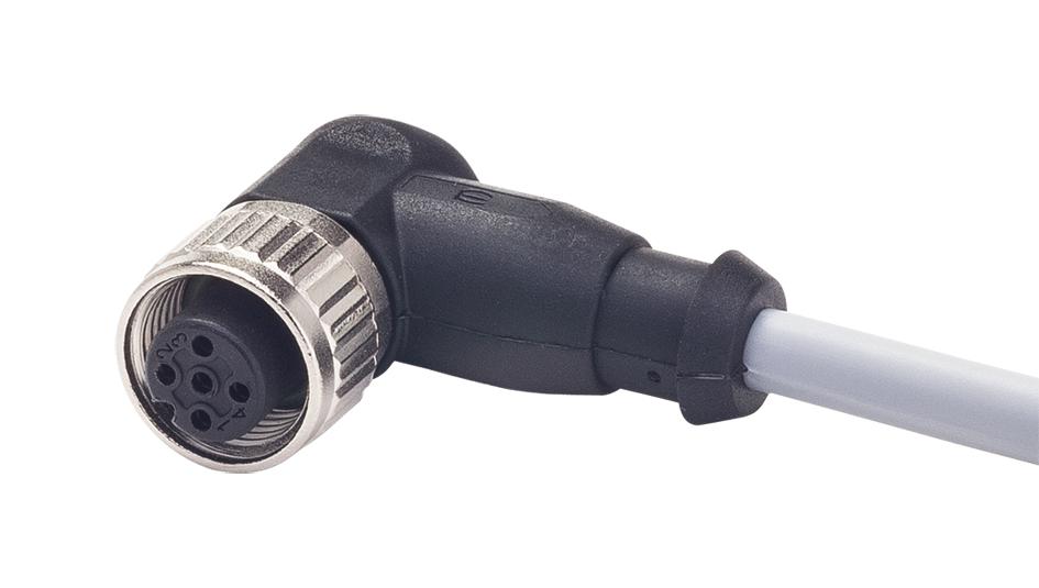 21 34 870 0390 010 SENSOR CORD, 3P, M12 RCPT-FREE END, 1M HARTING