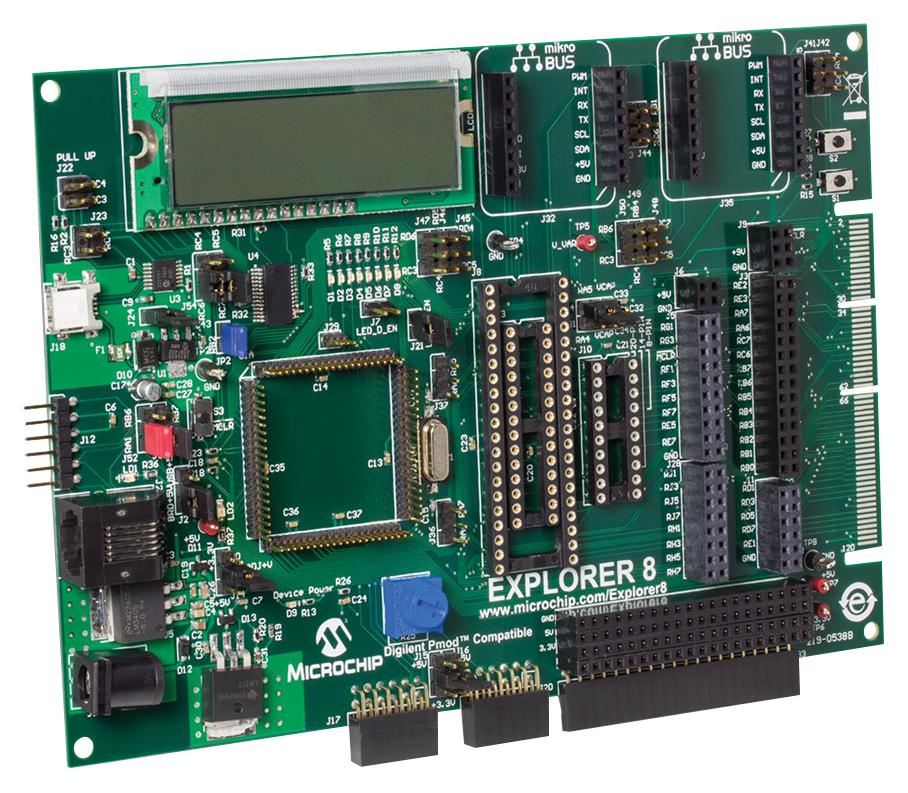 DM160228 DEV BOARD, EXPLORER 8 MCU MICROCHIP