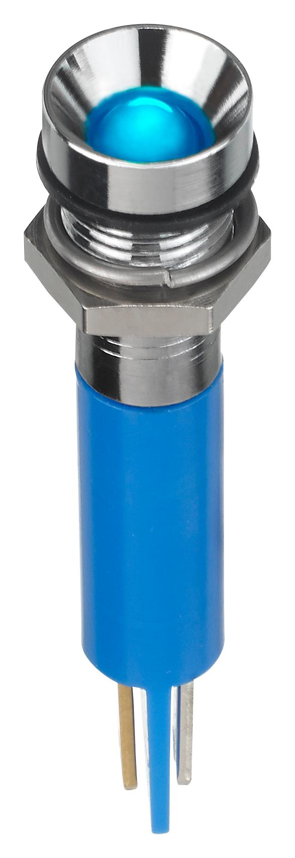 Q8R1CXXB24E LED INDICATOR, PANEL, 8MM, BLUE, 24VDC APEM