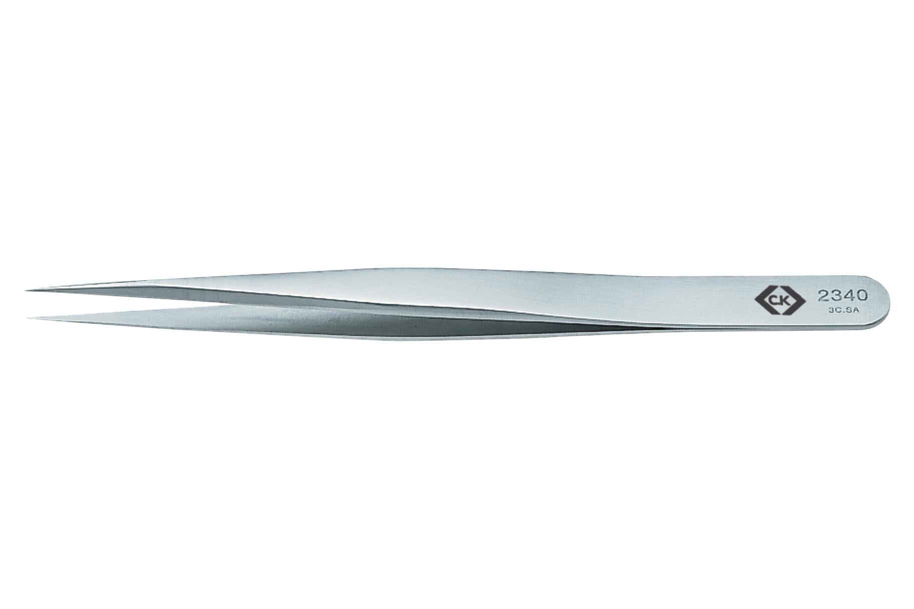 T2340 PRECISION TWEEZER, FINE/SHARP TIP, 110MM CK TOOLS