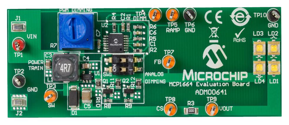ADM00641 EVAL BOARD, MCP1664 LED DRIVER MICROCHIP