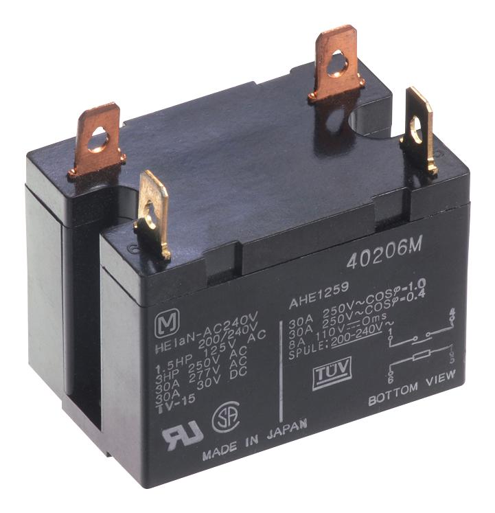 HE1AN-AC12V POWER RELAY, SPST-NO, 12VAC, PANEL PANASONIC
