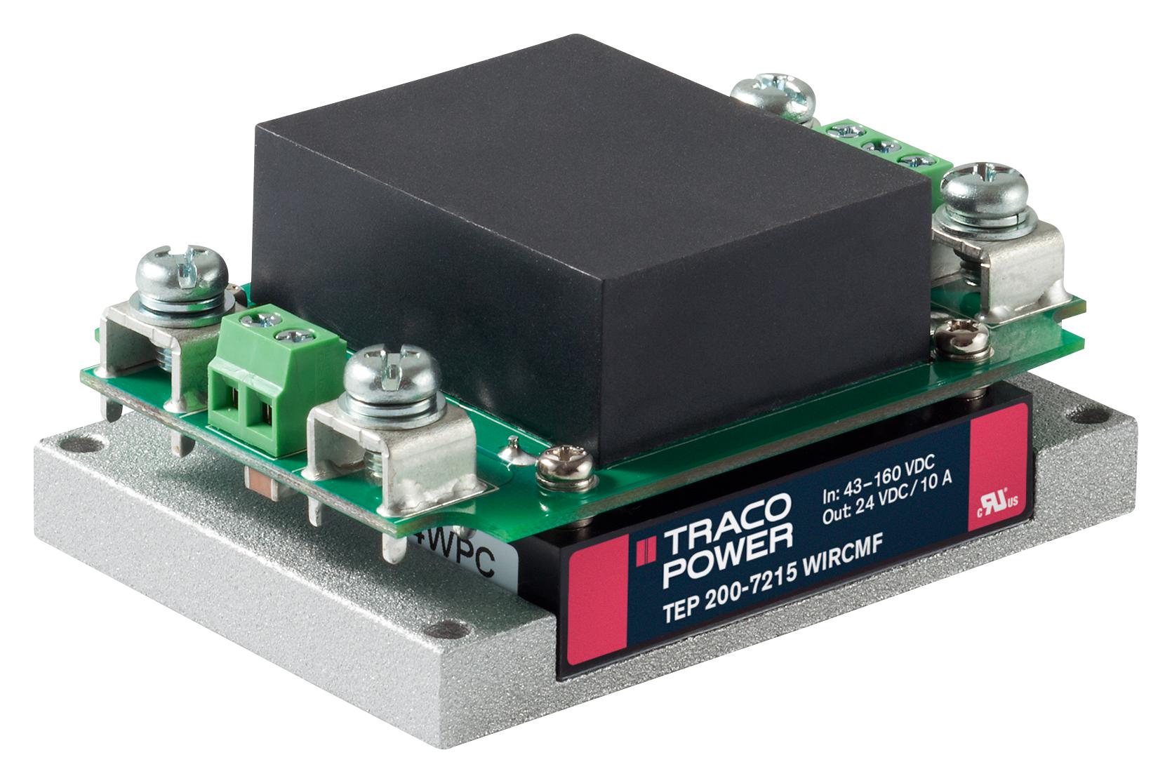 TEP 200-2416WIRCMF DC-DC CONVERTER, 1 O/P, 28V, 6.5A TRACO POWER