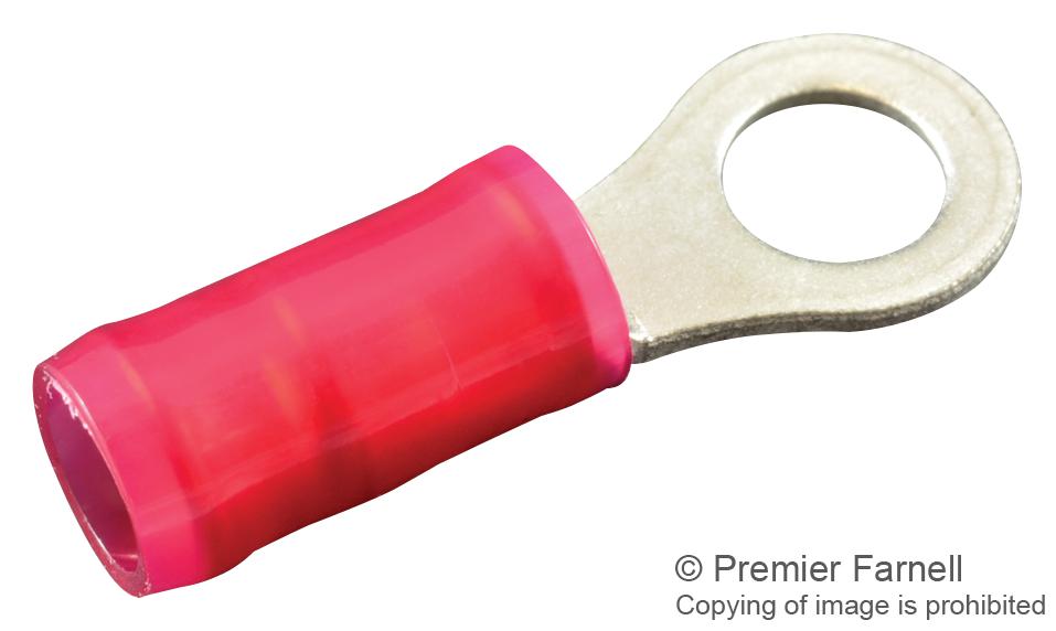 320554 TERMINAL, RING TONGUE, #8, 16AWG, RED AMP - TE CONNECTIVITY