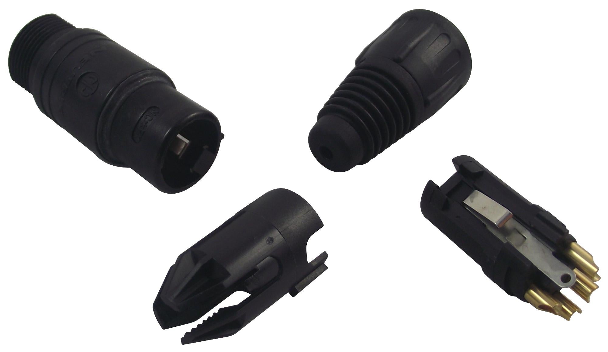 NC4FXB SOCKET, XLR, FREE, BLACK, 4POLE NEUTRIK