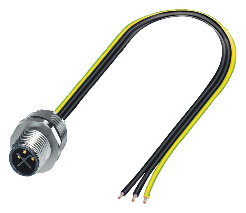 1411655 SENS CORD, 2P+PE, M12 PLG-FREE END, 0.5M PHOENIX CONTACT