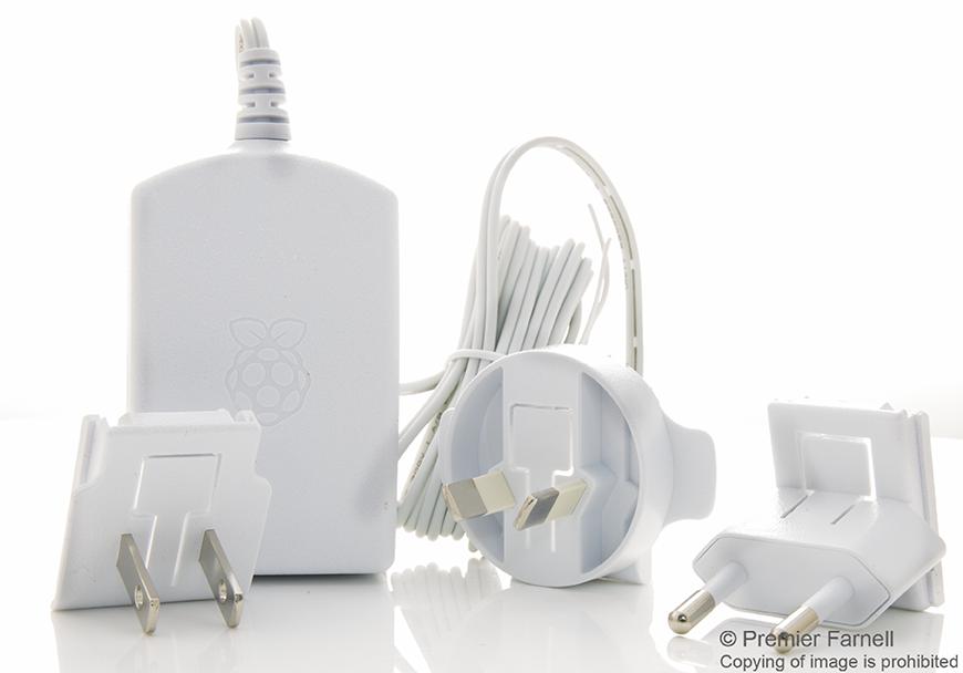 T5875DV AC/DC POWER SUPPLY, 13W, 5.1V, 2.5A RASPBERRY-PI