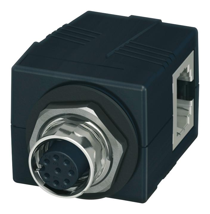 1414393 ADAPTER, M12 ACODE PLUG-RJ45 JACK, 8POS PHOENIX CONTACT