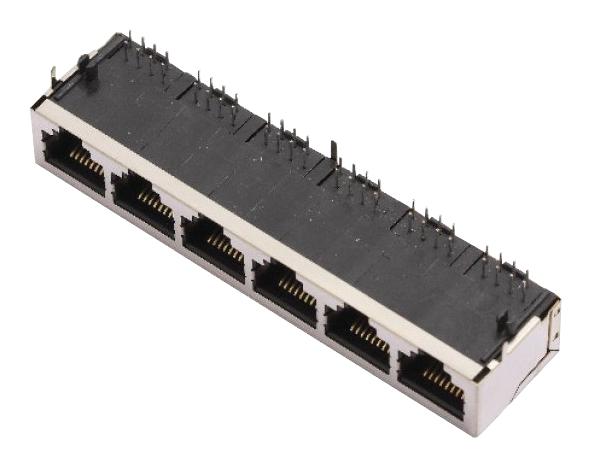 3012S-06(4.57) MOD JACK, SHIELDED, RJ45, 8P8C, 6PORT MH CONNECTORS