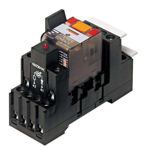 PT5L7LB2 POWER RELAY, 4PDT, 6A, 240VAC, DIN RAIL SCHRACK - TE CONNECTIVITY
