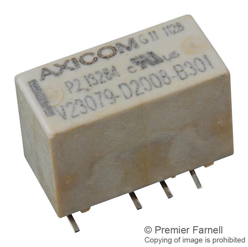 V23079D2008B301.. RELAY, SIGNAL, DPDT, 3VDC, 2A, SMD AXICOM - TE CONNECTIVITY