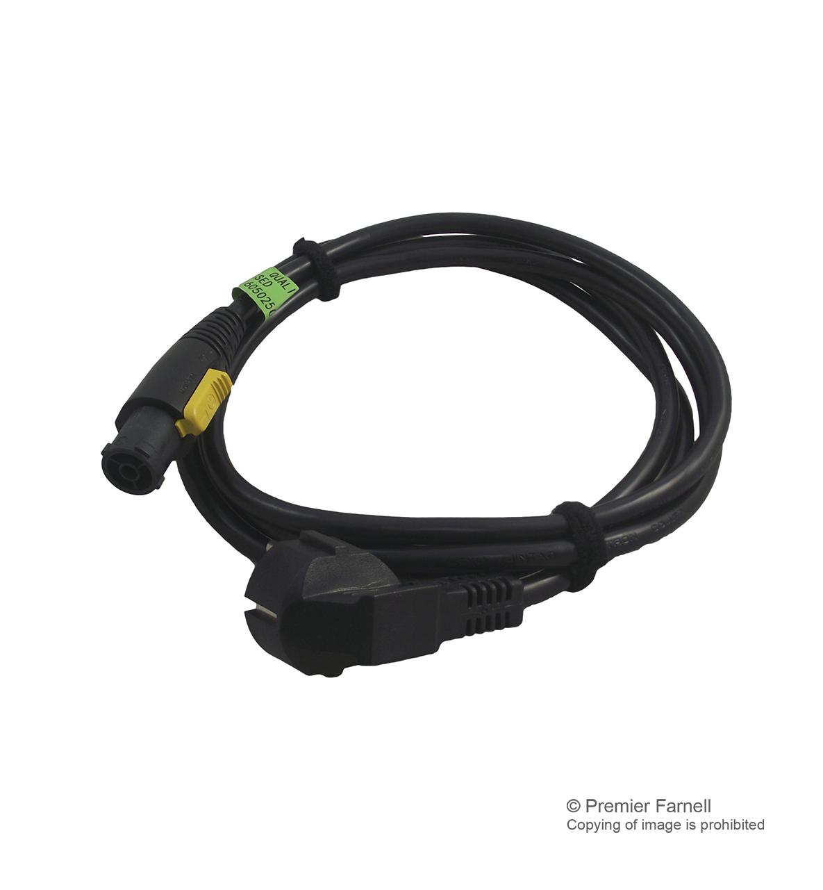 NKPF-SR-B-2 PWR CORD, MAIN SKT-SCHUKO PLUG, 2M, 16A NEUTRIK