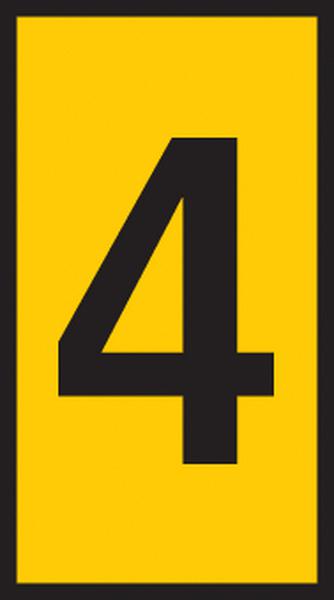 561-03644 SNAP-ON MARKER, 5.3MM, YEL/BLK 4, PK100 HELLERMANNTYTON