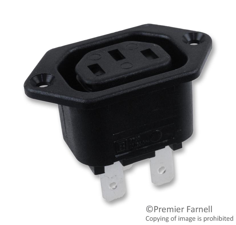 PX0793/63 POWER ENTRY PLUG, 10A, 250VAC, BLACK BULGIN LIMITED