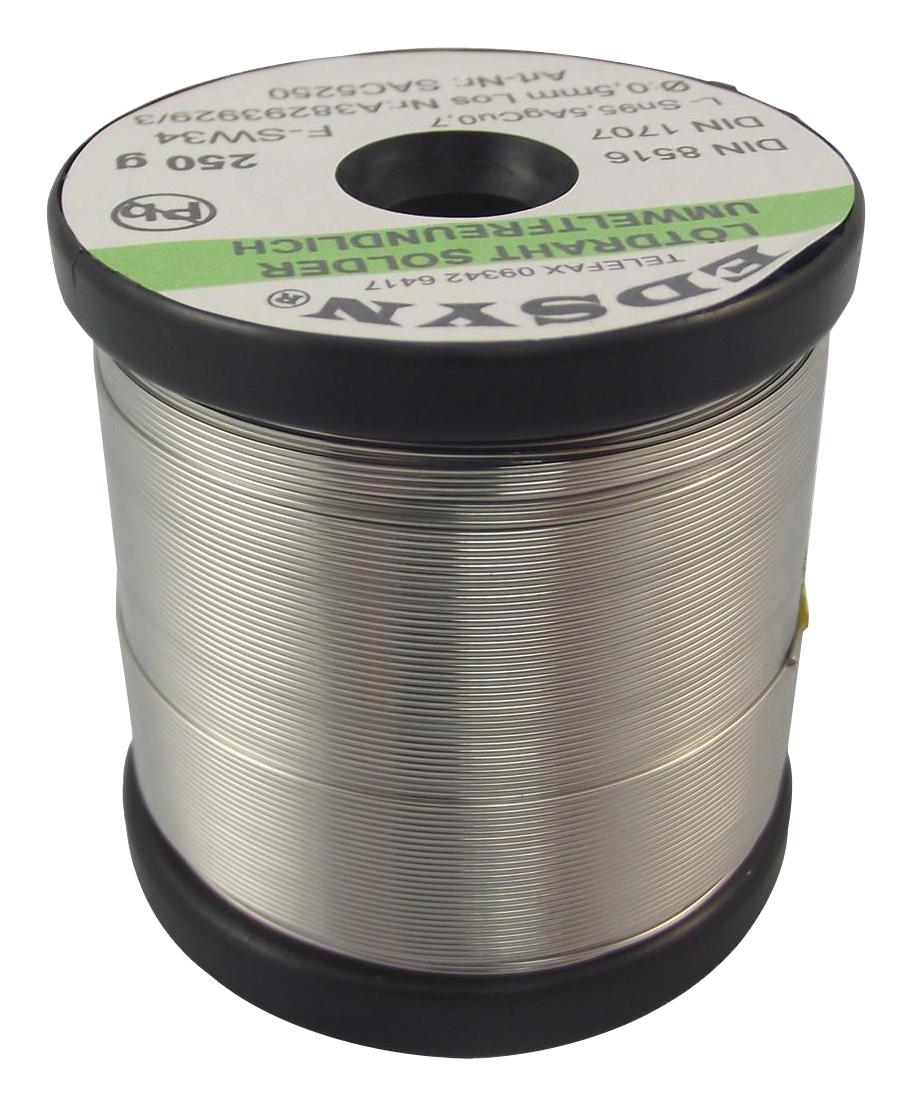 SAC5250-3 SOLDER WIRE, 95/5/0.7 SN/AG/CU, 250G EDSYN