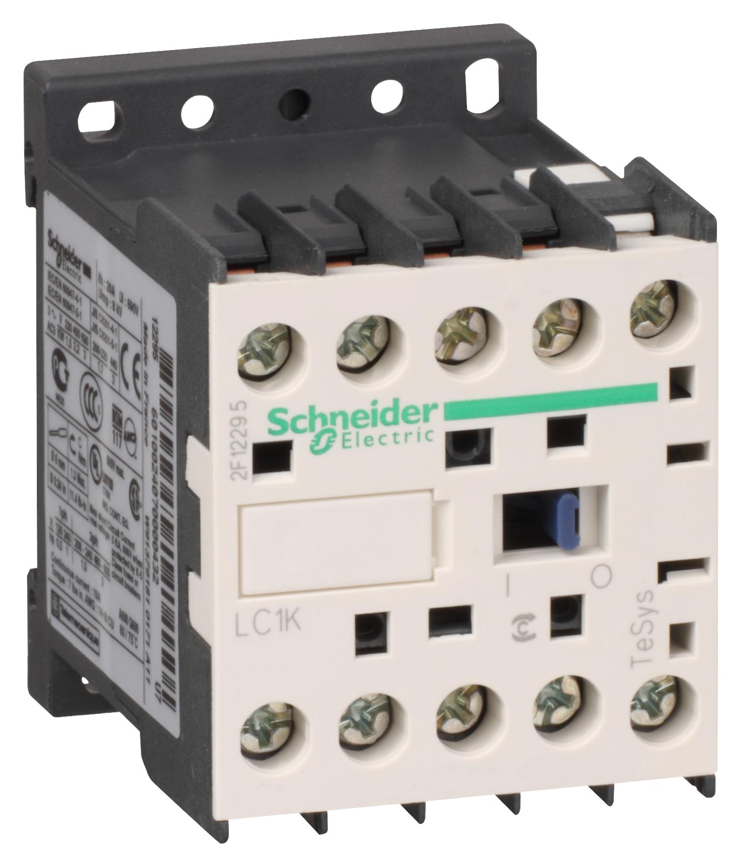 LC1K09008B7 CONTACTOR, DPST-NO / DPST-NC, DIN RAIL SCHNEIDER ELECTRIC