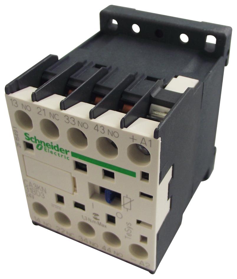 CA3KN31BD3 CONTACTOR, 3PST-NO/SPST-NC, 24V, DINRAIL SCHNEIDER ELECTRIC