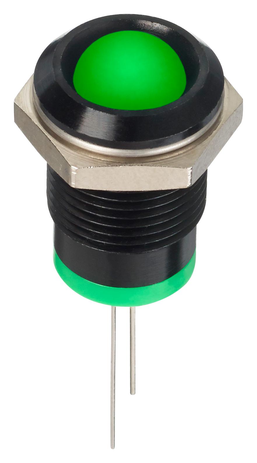Q14P6BXXG02V LED INDICATOR, PANEL, 14MM, GREEN, 2V APEM
