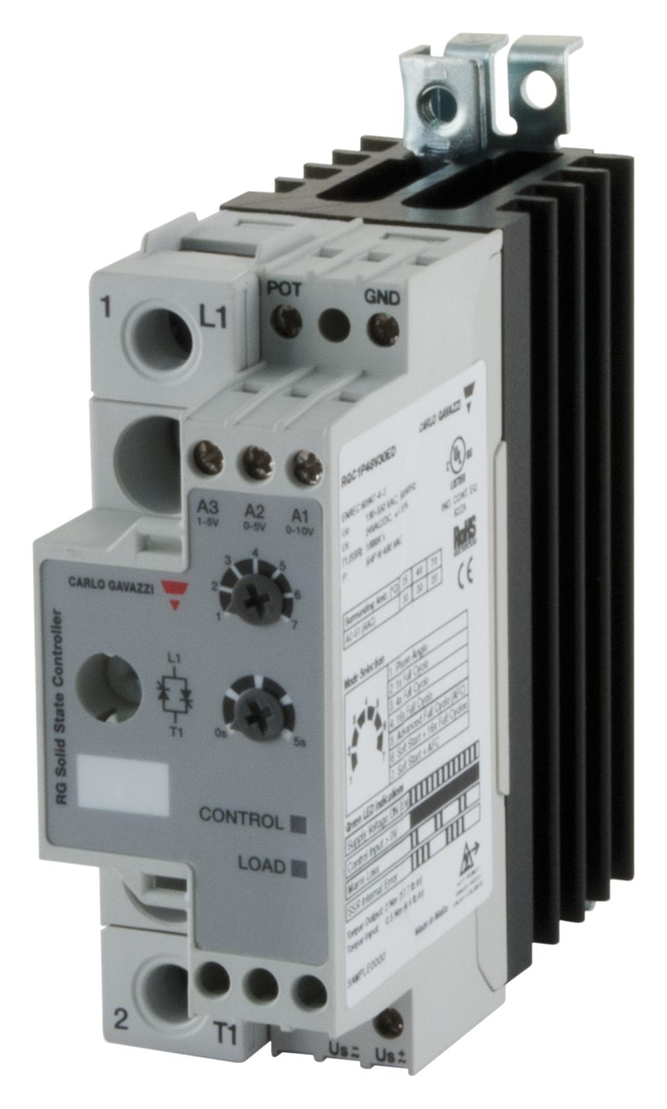 RGC1P23V42ED SOLID STATE CONTACTOR, 85-265VAC, 43A CARLO GAVAZZI