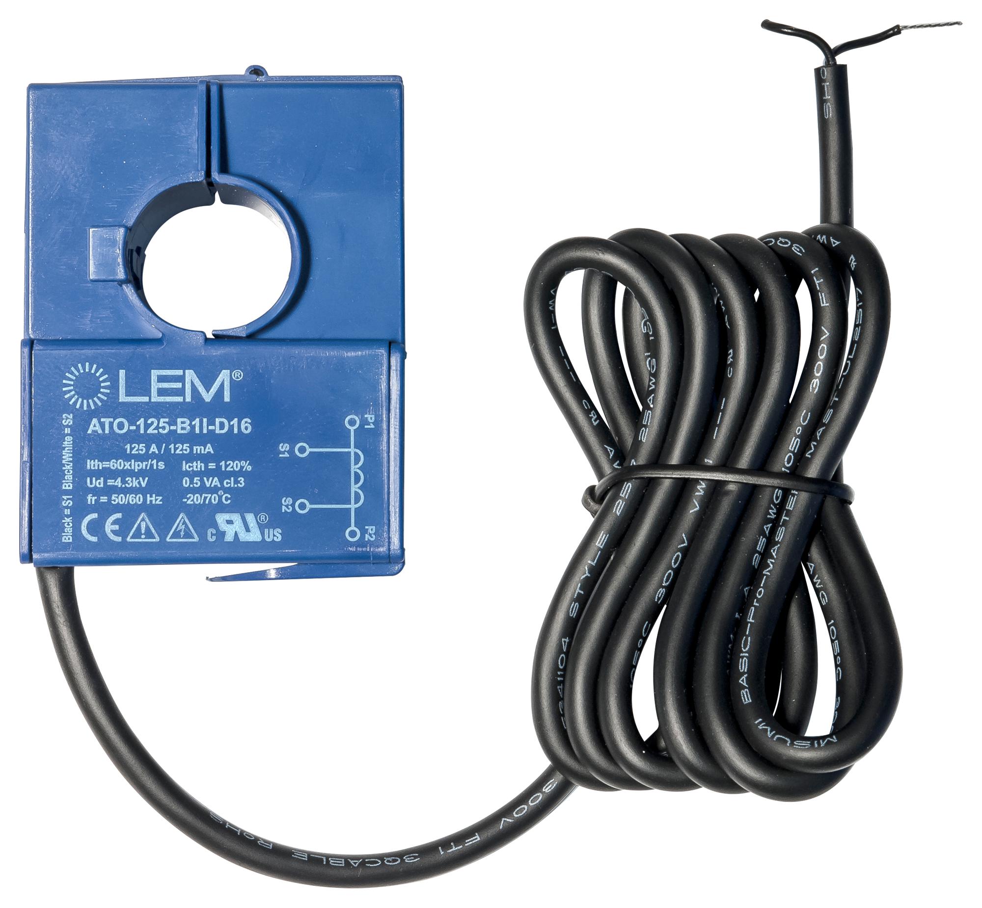 ATO-125-B1I-D16 CURRENT TRANSFORMER, 125A, PANEL LEM