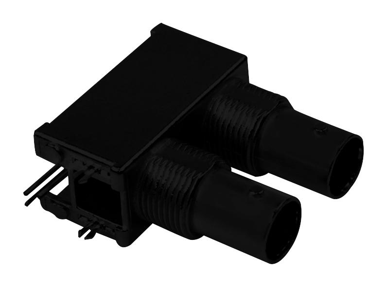 031-6577 RF COAX, BNC, R/A DUAL JACK, 50 OHM, PCB AMPHENOL RF