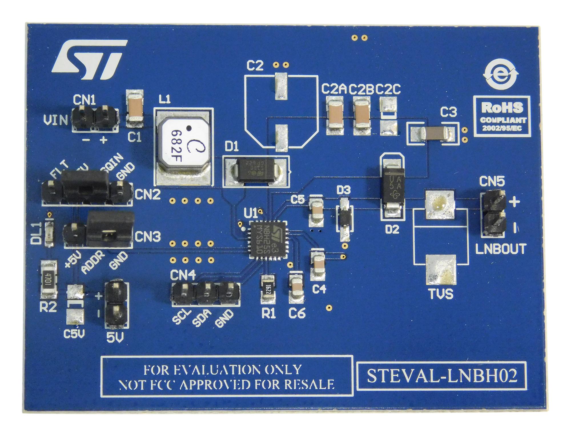 STEVAL-LNBH02 EVAL BOARD, LNB POWER SUPPLY STMICROELECTRONICS