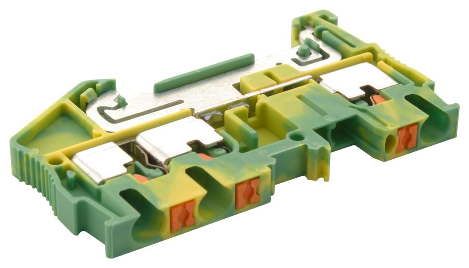 PT 2,5-TWIN-PE TERMINAL BLOCK, DIN RAIL, 3POS, 12AWG PHOENIX CONTACT