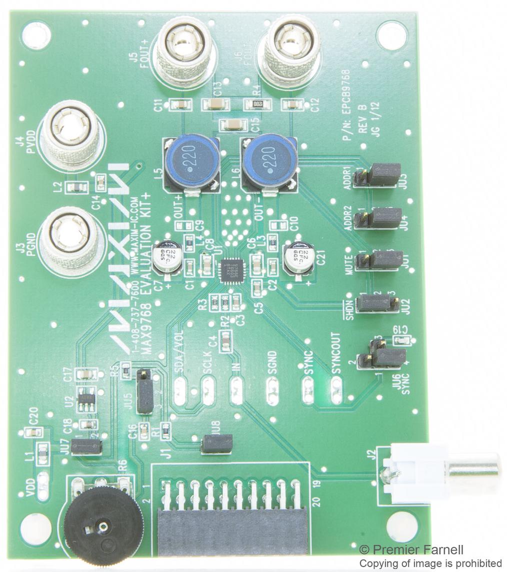 MAX9768EVKIT+ EVAL BRD, CLASS D AUDIO POWER AMPLIFIER MAXIM INTEGRATED / ANALOG DEVICES