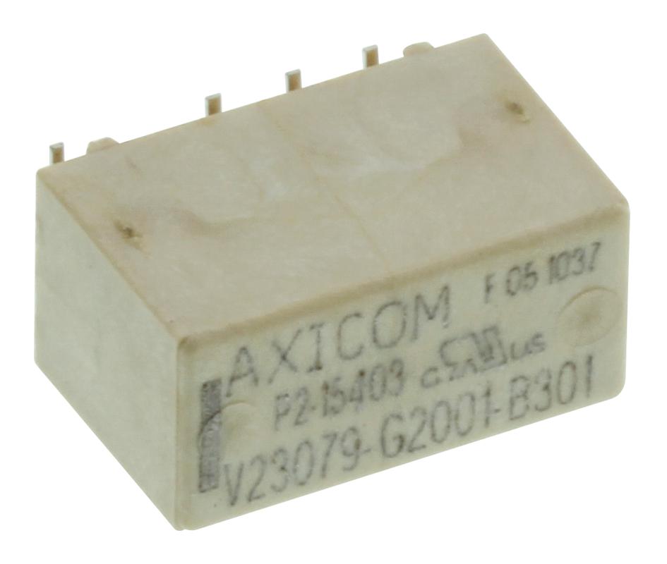 V23079G2001B301 SIGNAL RELAY, DPDT, 2A, 250VAC, SMD AXICOM - TE CONNECTIVITY