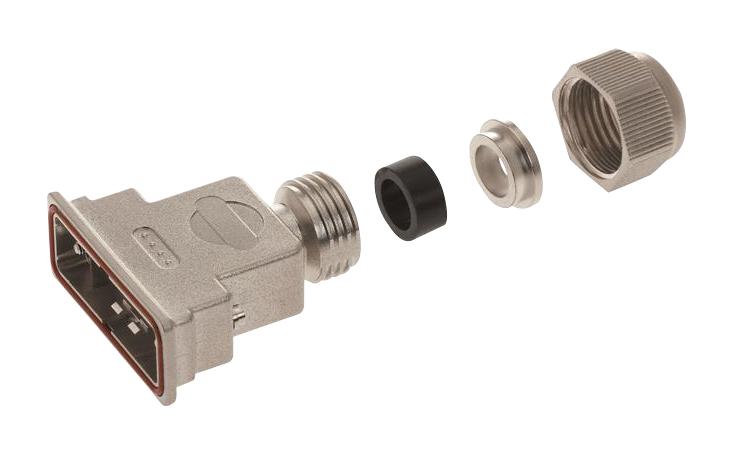 09670090538 D SUB BACKSHELL, 180DEG, SIZE DE HARTING