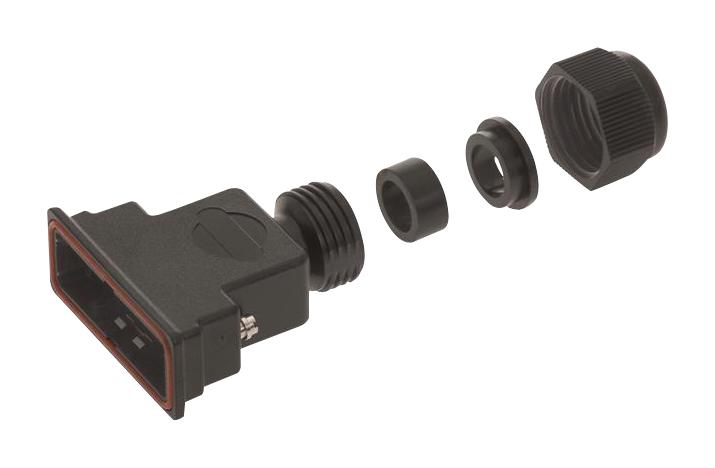 09670150438 D SUB BACKSHELL, 180DEG, SIZE DA HARTING