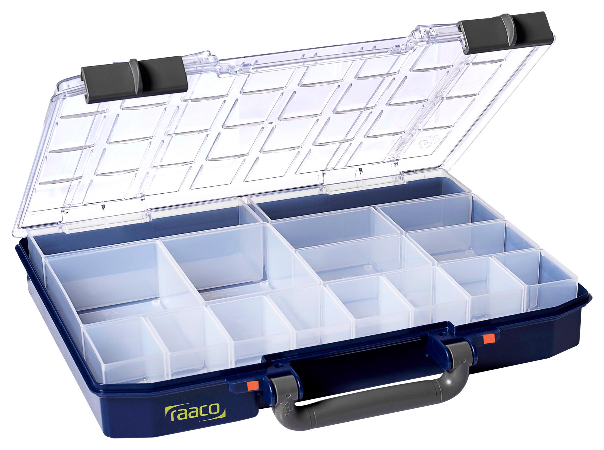 143615 PROMO BOX, 16 CELL, 278 X 57 X 337MM, BLUE RAACO