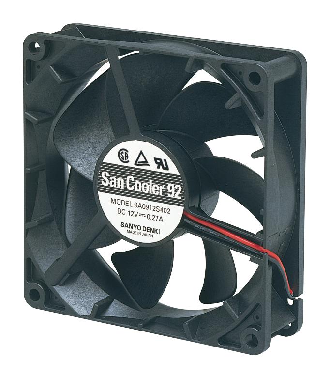 9A0924S402 AXIAL FAN, 92MM, 24VDC, 58.6CFM, 39DBA SANYO DENKI