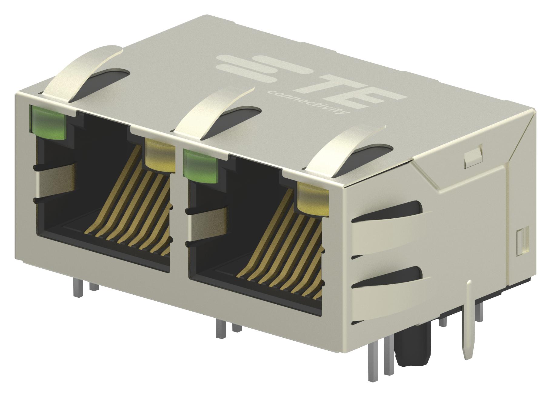 2301996-5 RJ45 CONNECTOR, JACK, 8P8C, 2PORT, TH TE CONNECTIVITY