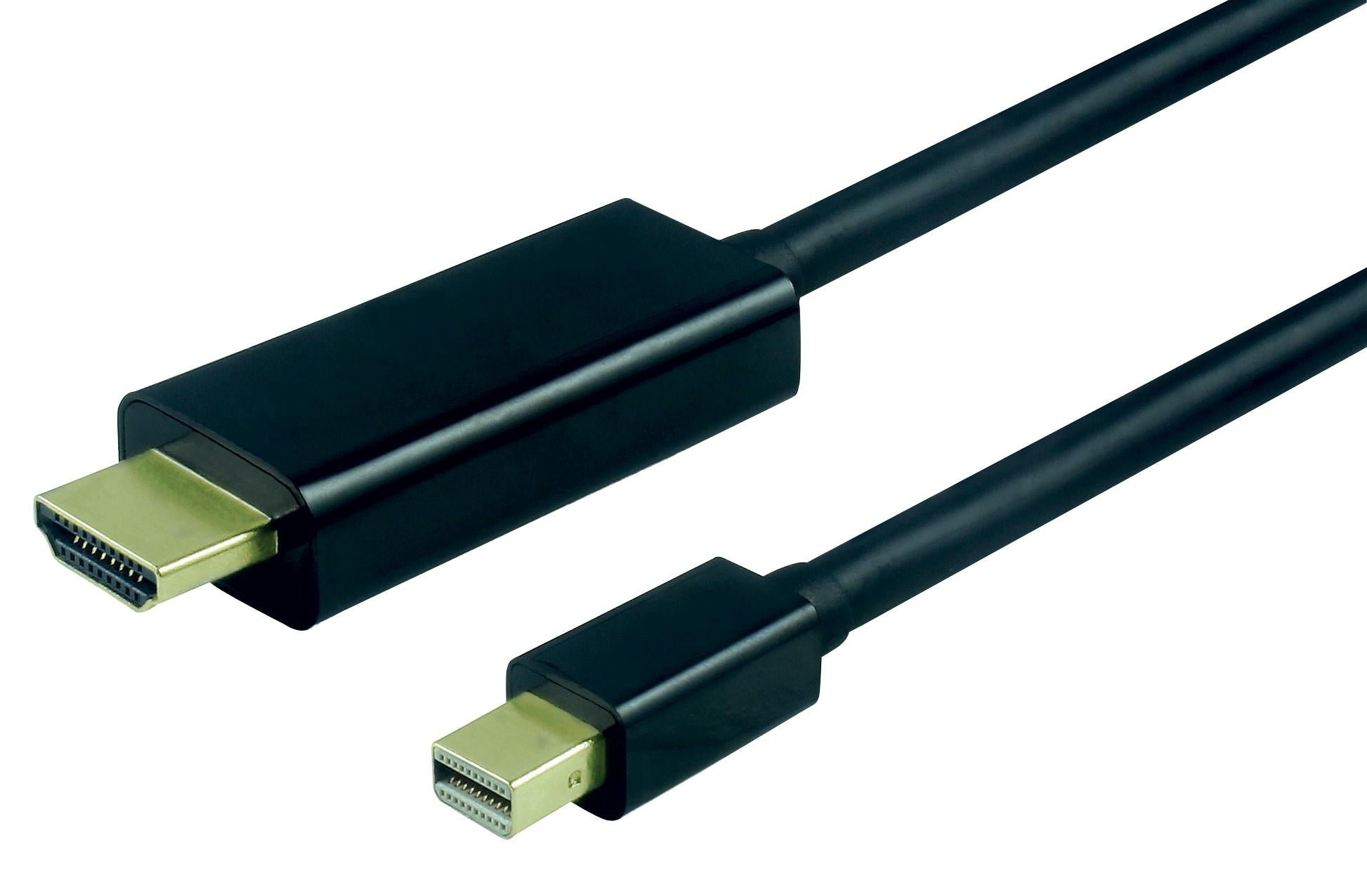 11.04.5795 CABLE, HDMI PLUG-MINI DP PLUG, 1M, BLACK ROLINE