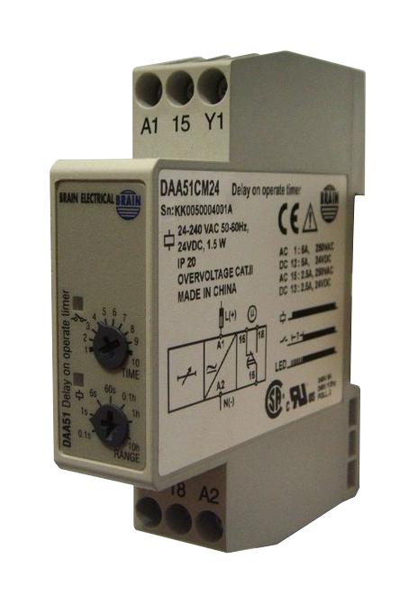DAA51CM24 TIME DELAY RELAY, SPDT, 100H, 240V CARLO GAVAZZI
