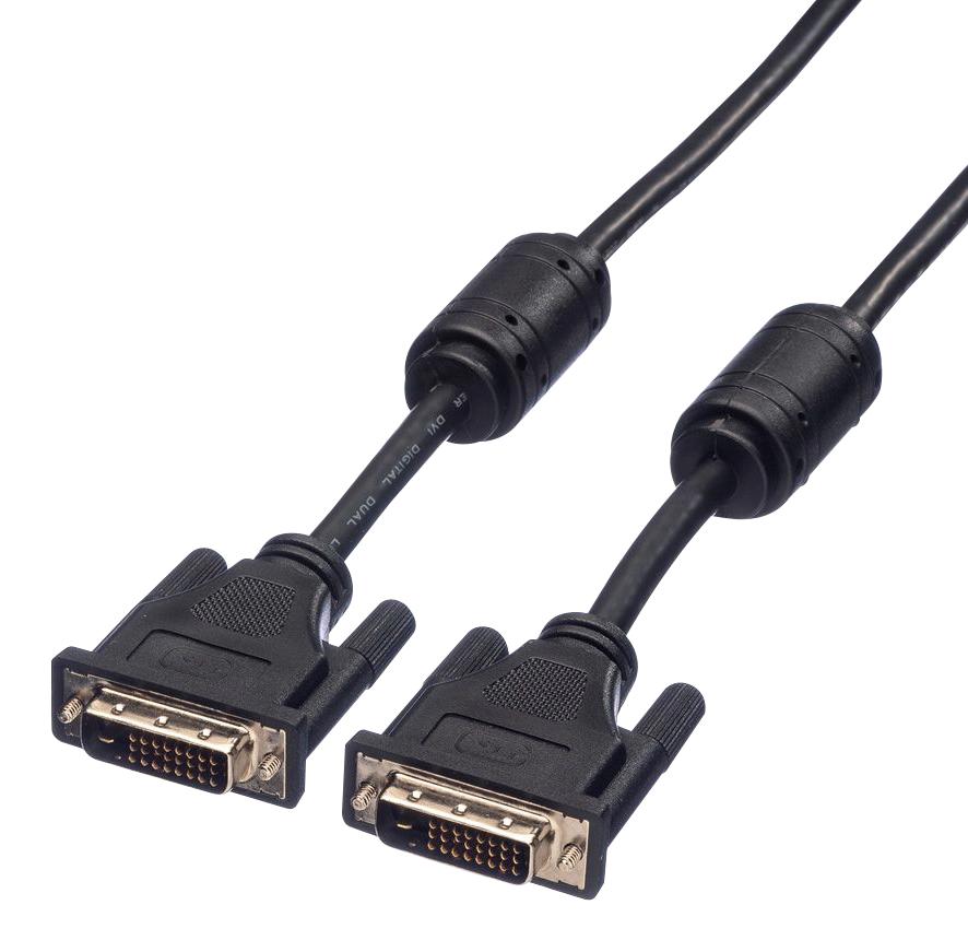 11.04.5595 AUDIO CABLE, DVI-D PLUG, 10M, BLACK ROLINE