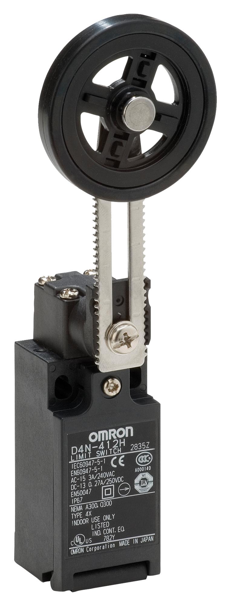 D4N412H LIMIT SWITCH, SPST-NC/NO, 240VAC, 3A OMRON