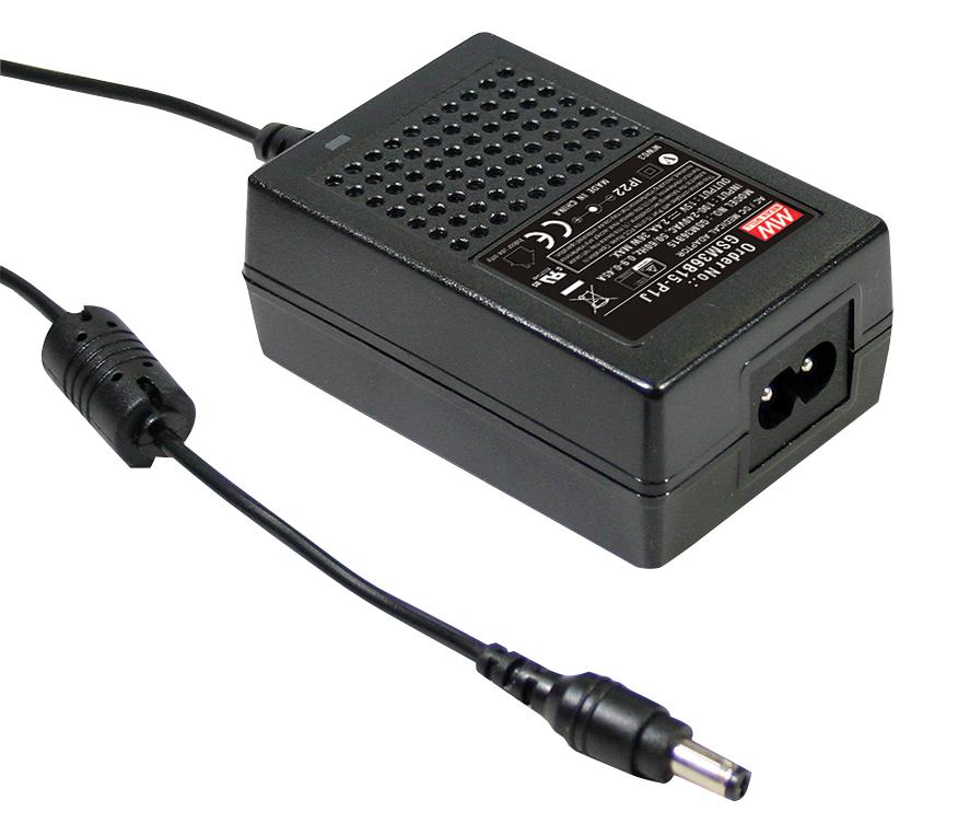 GSM36B24-P1J ADAPTOR, MEDICAL, AC-DC, 24V, 1.5A MEAN WELL