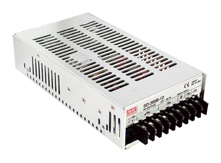 SD-200B-12 DC-DC CONVERTER, 12V, 16.7A MEAN WELL